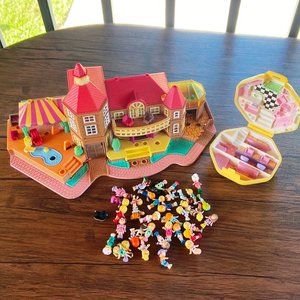 Polly Pocket Magical Mansion Bluebird 1994 Vintage with dolls and Hair salon